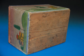 Biedermeier Sonneberger wood box with architecture painting * at