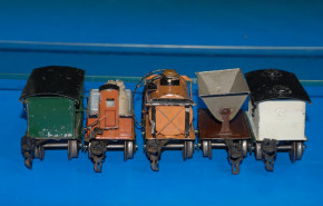 Märklin 5 pieces antique goods trucks * trace 0 * at 1905-1910