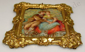 uraltes Puppenstuben Goldblech Bild * um 1880-1890