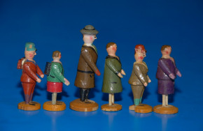 Erzgebirge Miniatur Figuren Stadt Familie * Hiemann Seiffen 1920