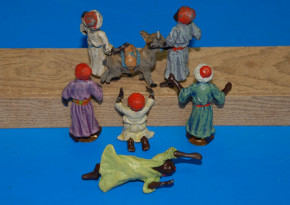 antike Zinnfiguren 6 Miniatur Beduinen * Georg Heyde um 1900