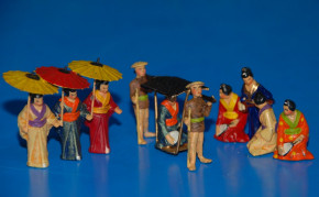 antique rare tin figures * Asians * Georg Heyde Dresden at 1900