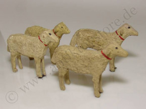 9 x antique putz toy * Erzgebirge * cows & sheeps * at 1900