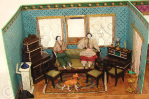 antique biedermeier folding doll house * France at 1880