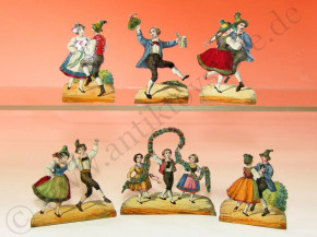 antique Biedermeier diorama Bavarian festival scene * 1860-1880