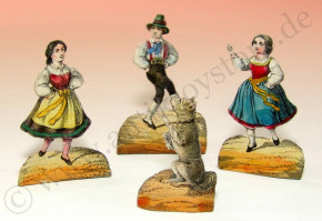 antique Biedermeier diorama Bavarian festival scene * 1860-1880