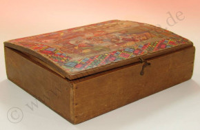 antique puzzle box with Christmas & winter scene * at 1890