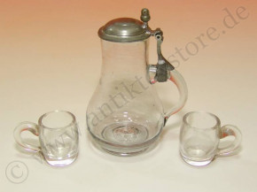 antique beer or wine jug with glasses * Germany at 1880