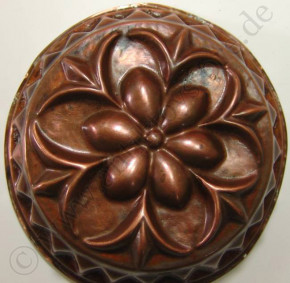 antique copper form hand driven flower * german 1860-1880