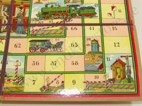 antique French children's game "railway game" at 1900