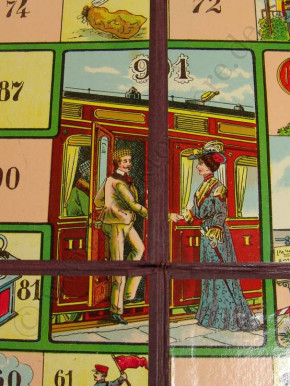 antique French children's game "railway game" at 1900