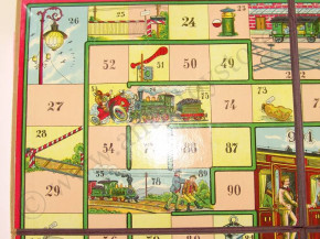 antique French children's game "railway game" at 1900