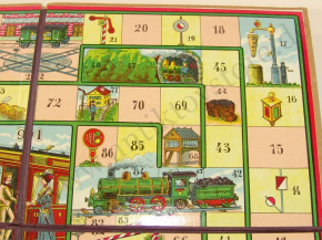 antique French children's game "railway game" at 1900