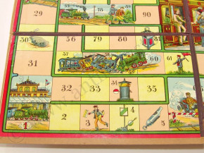 antique French children's game "railway game" at 1900