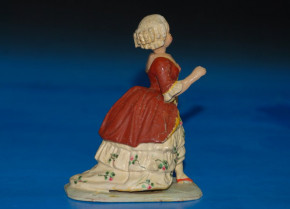 Wackelkopf Figur Pappmaché * Rokokodame um 1840-1860