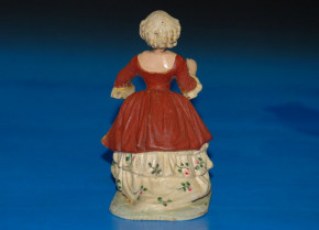 Wackelkopf Figur Pappmaché * Rokokodame um 1840-1860