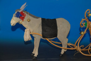 Weihnachtsmann Gespann mit Schlitten & Esel * Deutschland um 1900-1920