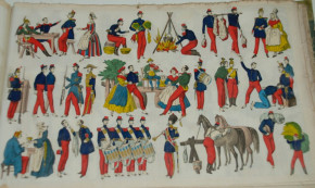 rare picture book * copperplates hand painted & low-cut * Paris at 1820