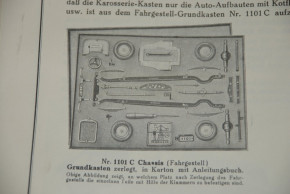 Märklin Auto Baukasten Nr. 1101 C & Fahrgestell im O.K. * unbespielt ab 1933