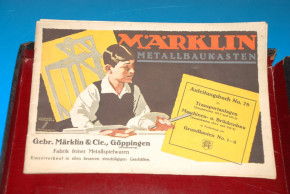 Märklin metal box of building blocks no. 101/1 * additional box of train oil sports facilities * as of 1928