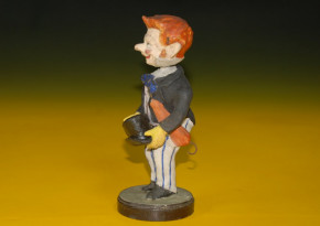 uralte Pappmaché Wackelkopf Figur * Herr in Biedermeier Kleidung * um 1850