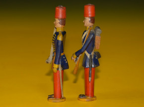 2 antique Erzgebirge soldiers nose figures * Turkish officer & soldier * at 1850