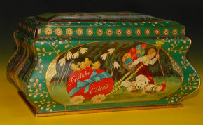 Tin happy Easter for Chocolate or pastries * metal Litho. at 1900