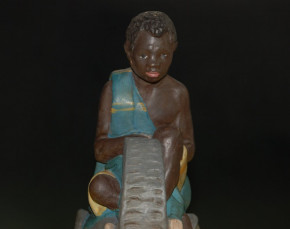 Mission collecting money box * boy on elephant * cast * beginning 19th century