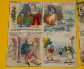 Goldene Regeln für gute Kinder * Würfel Klotz Puzzel * Litho. & coloriert * Nürnberg  um 1850-1860