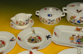 Wächtersbach 24-part children dinner set with child motive * twenties