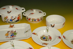 Wächtersbach 24-part children dinner set with child motive * twenties