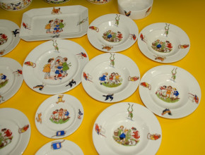 Wächtersbach 24-part children dinner set with child motive * twenties