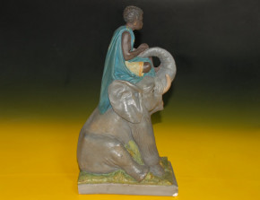 Mission collecting money box * boy on elephant * cast * beginning 19th century