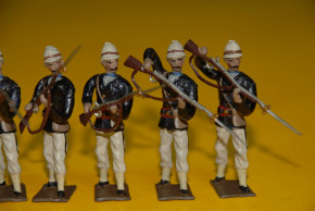 8 antique tin figures * french Colonial soldiers with machine-gun * at 1900