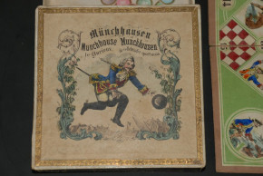 antique Biedermeier period yarn-spinner game * litho. & hand-paintedly * G. Neiff Nuremberg at 1850