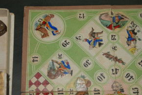 antique Biedermeier period yarn-spinner game * litho. & hand-paintedly * G. Neiff Nuremberg at 1850