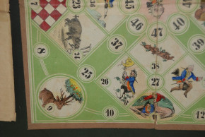 antique Biedermeier period yarn-spinner game * litho. & hand-paintedly * G. Neiff Nuremberg at 1850