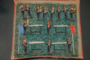 NORIS Zinnfiguren Husaren Parade Musiker im O.K. * Höhe 6,5 cm * um 1900