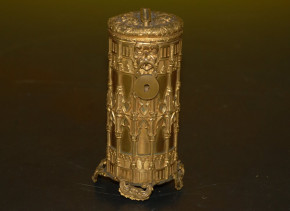 antique money box/collecting tin from ormolu with a Gothic motive * at 1860-1880