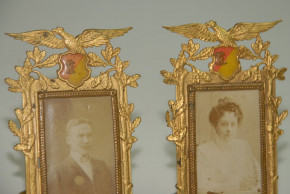 Erhard & Söhne 2 ormolu on putting pictures with eagle & oak leaves * at 1890