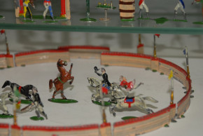 Krause, Gotha * Zinnfiguren Kasten CIRCUS * 60 Teile * Thüringen um 1890