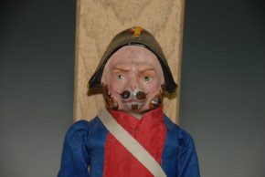 Sonneberger soldiers figure group * Napoleonic monkey as a soldier * Thuringia around 1850-1860