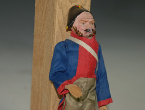 Sonneberger soldiers figure group * Napoleonic monkey as a soldier * Thuringia around 1850-1860