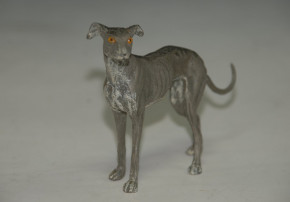 Heyde G. Zinnfigur * Miniatur Puppenstuben Windhund * um 1900