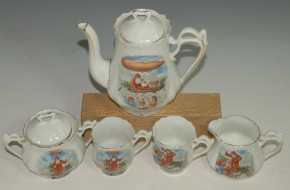 antique Kinder coffee service with Santa Claus motives * around 1910-1915