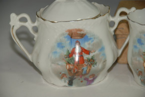 antique Kinder coffee service with Santa Claus motives * around 1910-1915