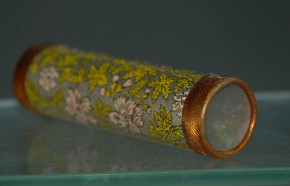 antique miniature children kaleidoscope * metal litho. at 1900