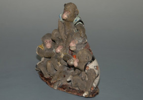 Figure group * 5 monkeys * faience China before the 18th century