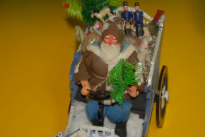 rare Santa Claus in the oldtimer with toys * around 1910-1915