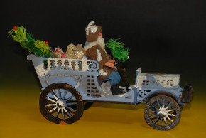 rare Santa Claus in the oldtimer with toys * around 1910-1915